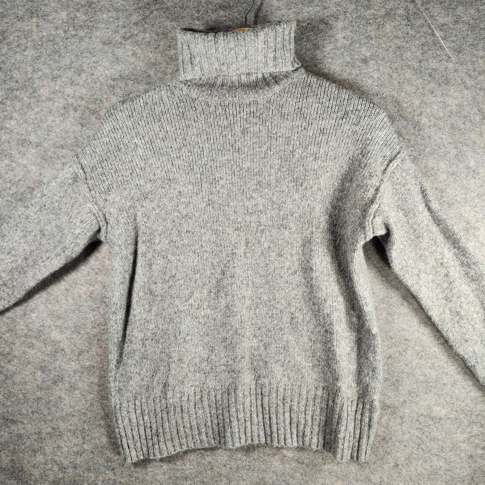 LOGG by H M Gray Heathered‎ Knit Turtleneck Sweater Extra Small XS Alpaca Blend